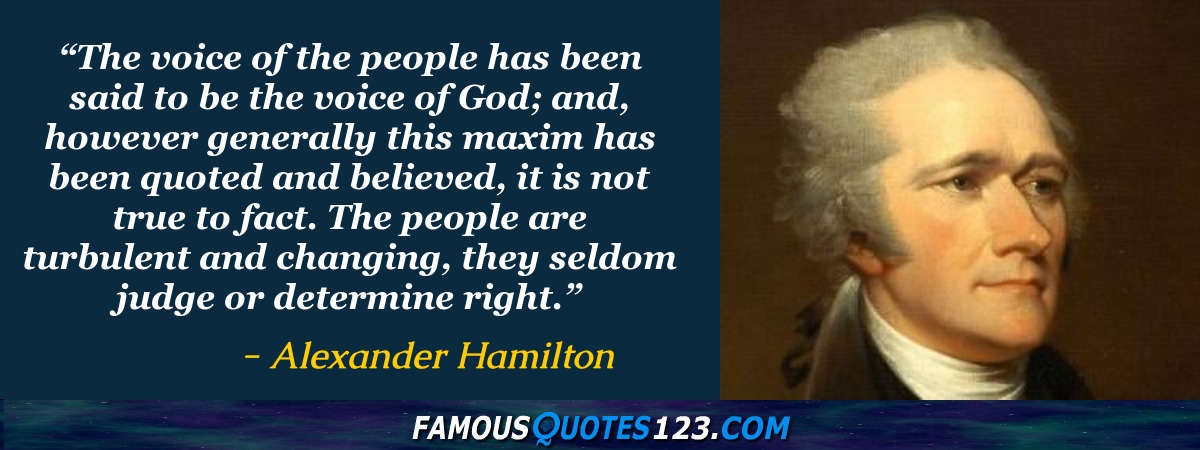 Alexander Hamilton Quotes on Attitude, Intelligence, Men and Perfection